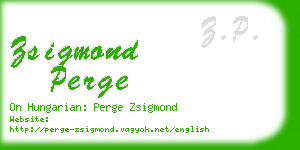 zsigmond perge business card